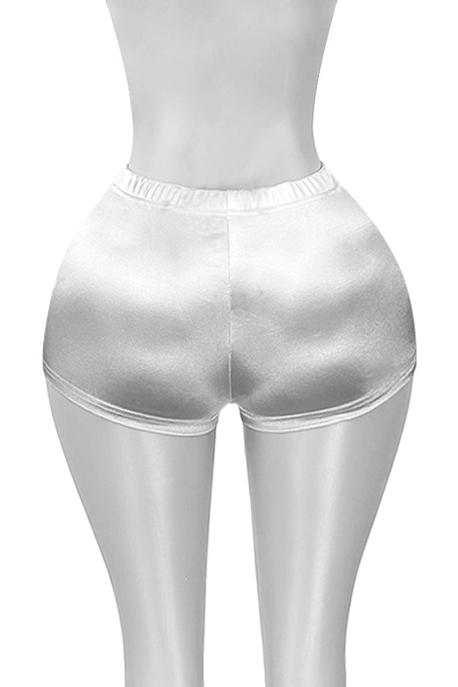 Shiny Satin Bodycon Mini Shorts Lavish Daily