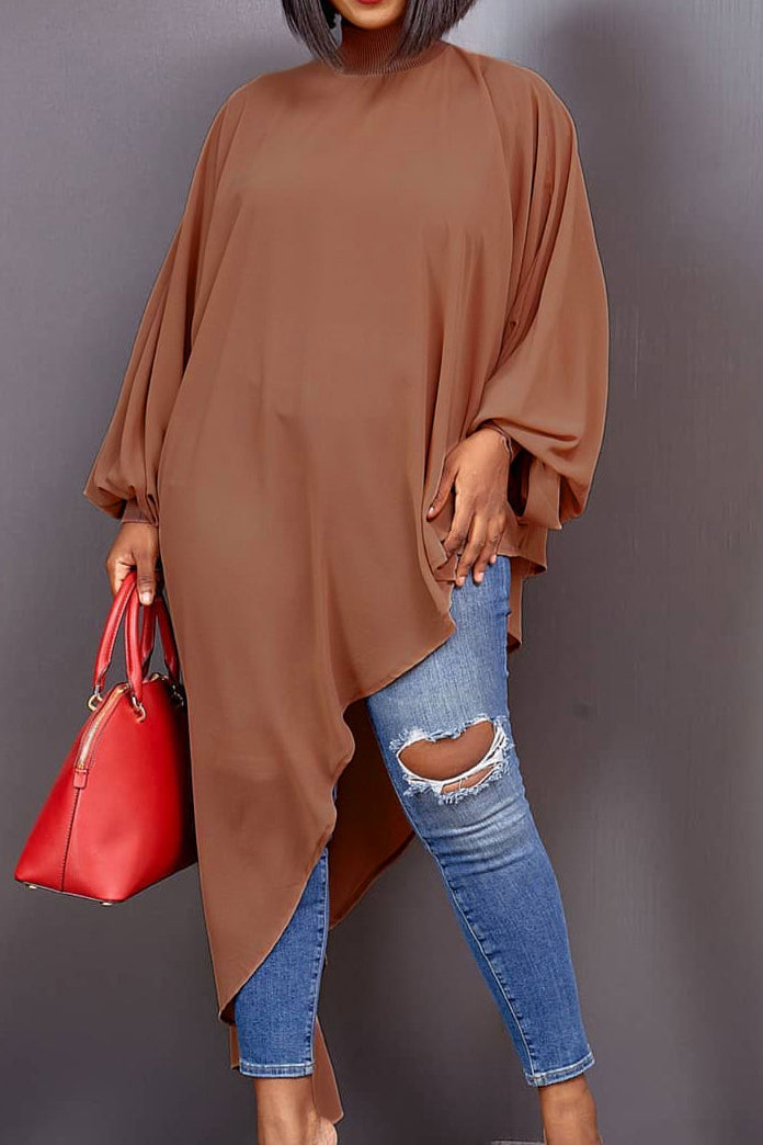 Asymmetrical Hem Shirt Dress Lavish Daily