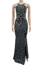 Solid Rhinestone Backless Split Maxi Dress Lavish Daily