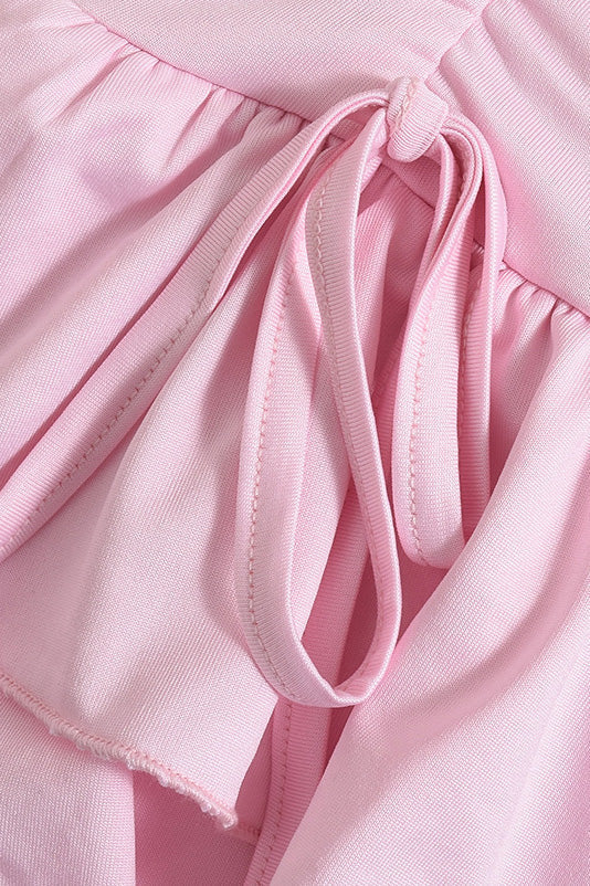 Cowl Neck Halter Ruffle Skirt Set Lavish Daily