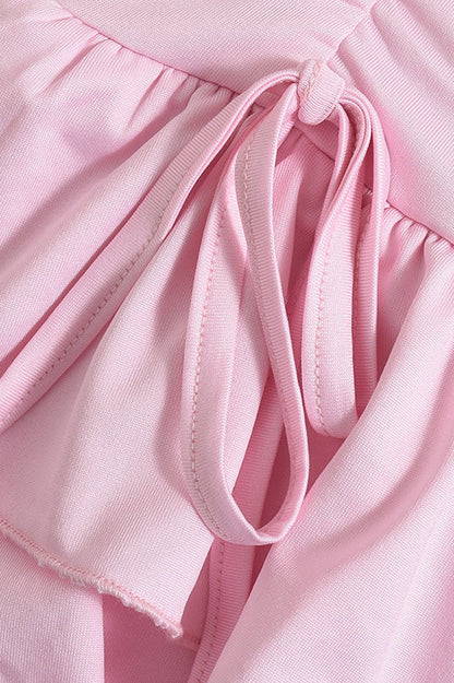 Cowl Neck Halter Ruffle Skirt Set Lavish Daily