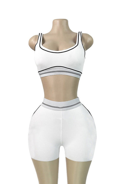 Contour Piping Biker Short Set Lavish Daily