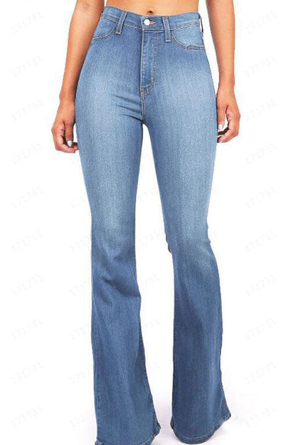 High Waist Skinny Bell-Bottom Jeans Lavish Daily