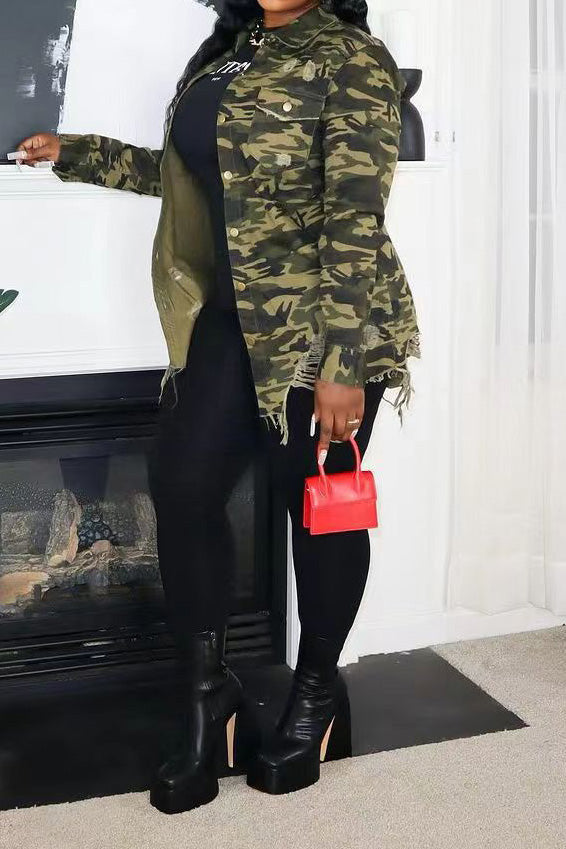 Camo Print Jacket Lavish Daily
