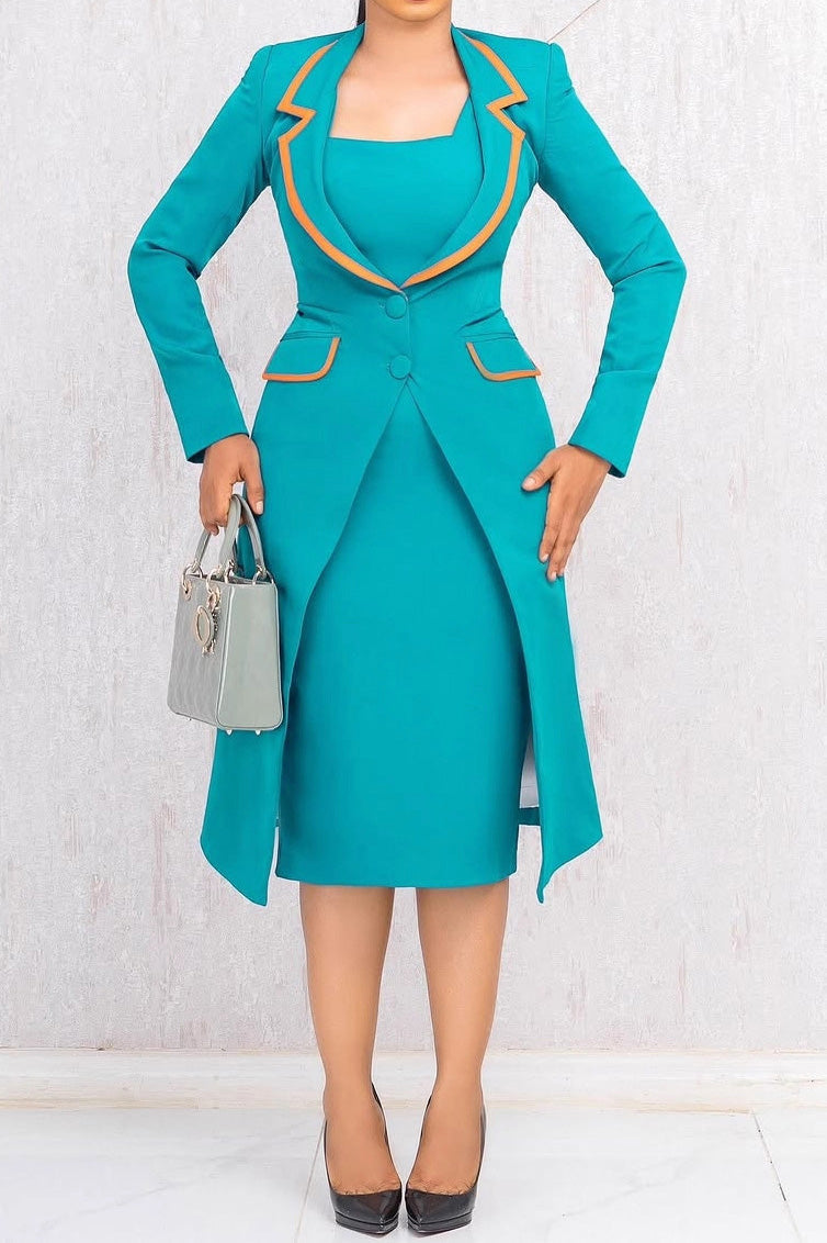 Waist Slim Blazer Vest Two-Piece Set Lavish Daily