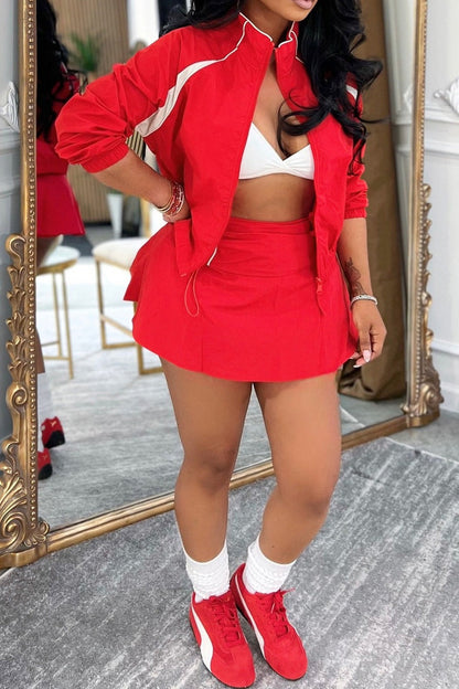 Retro Track Jacket & Mini Skirt Set LavishDaily