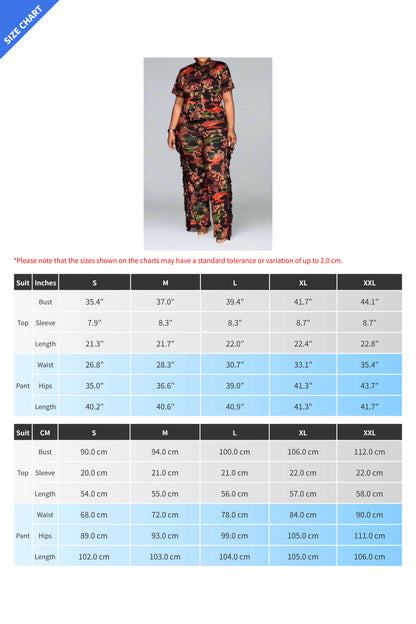 Elegant Printed Lapel Shirt and Pants Set Lavish Daily