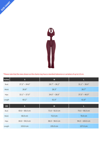 Open-Knit Halter Cutout Catsuit Lavish Daily