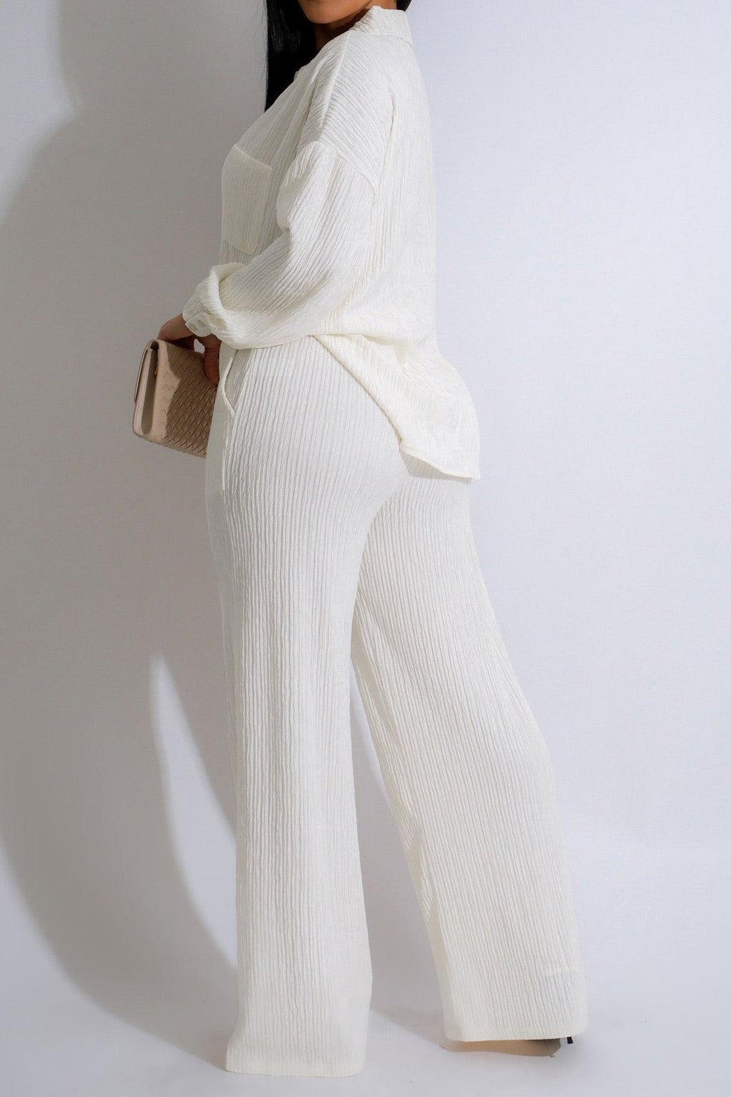 Loose Long Sleeve Top & Straight Pants Set Lavish Daily