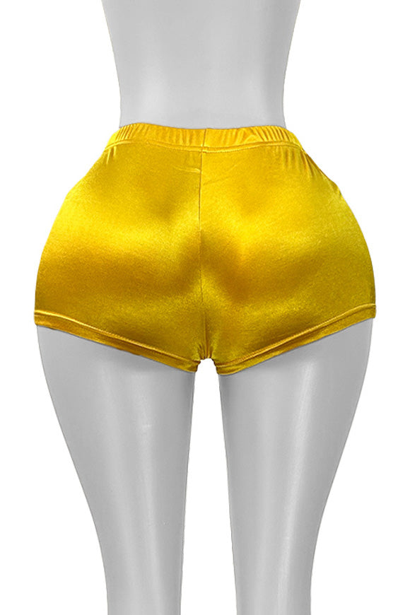 Shiny Satin Bodycon Mini Shorts Lavish Daily