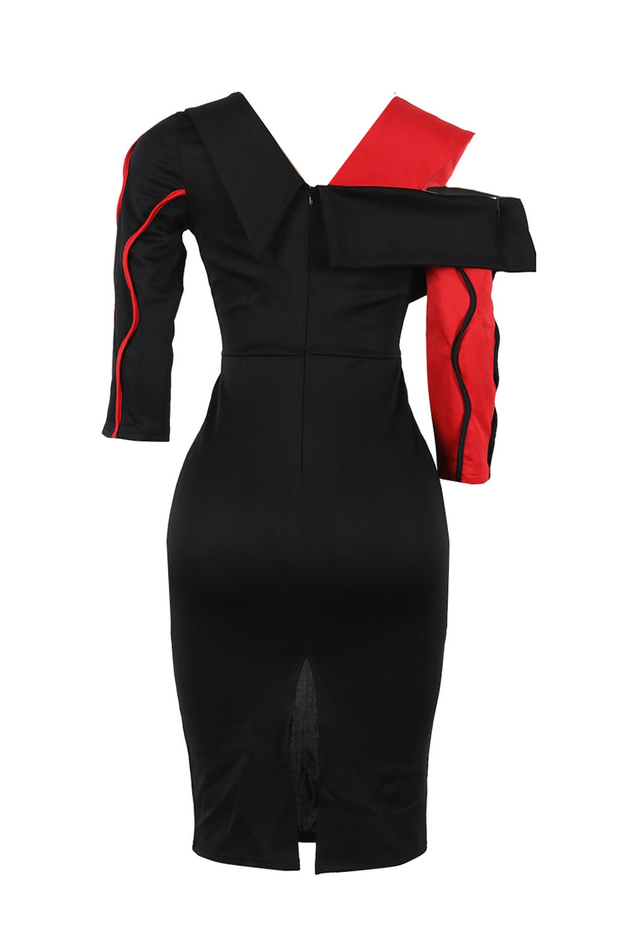 Asymmetrical Color Block Bodycon Dress Lavish Daily