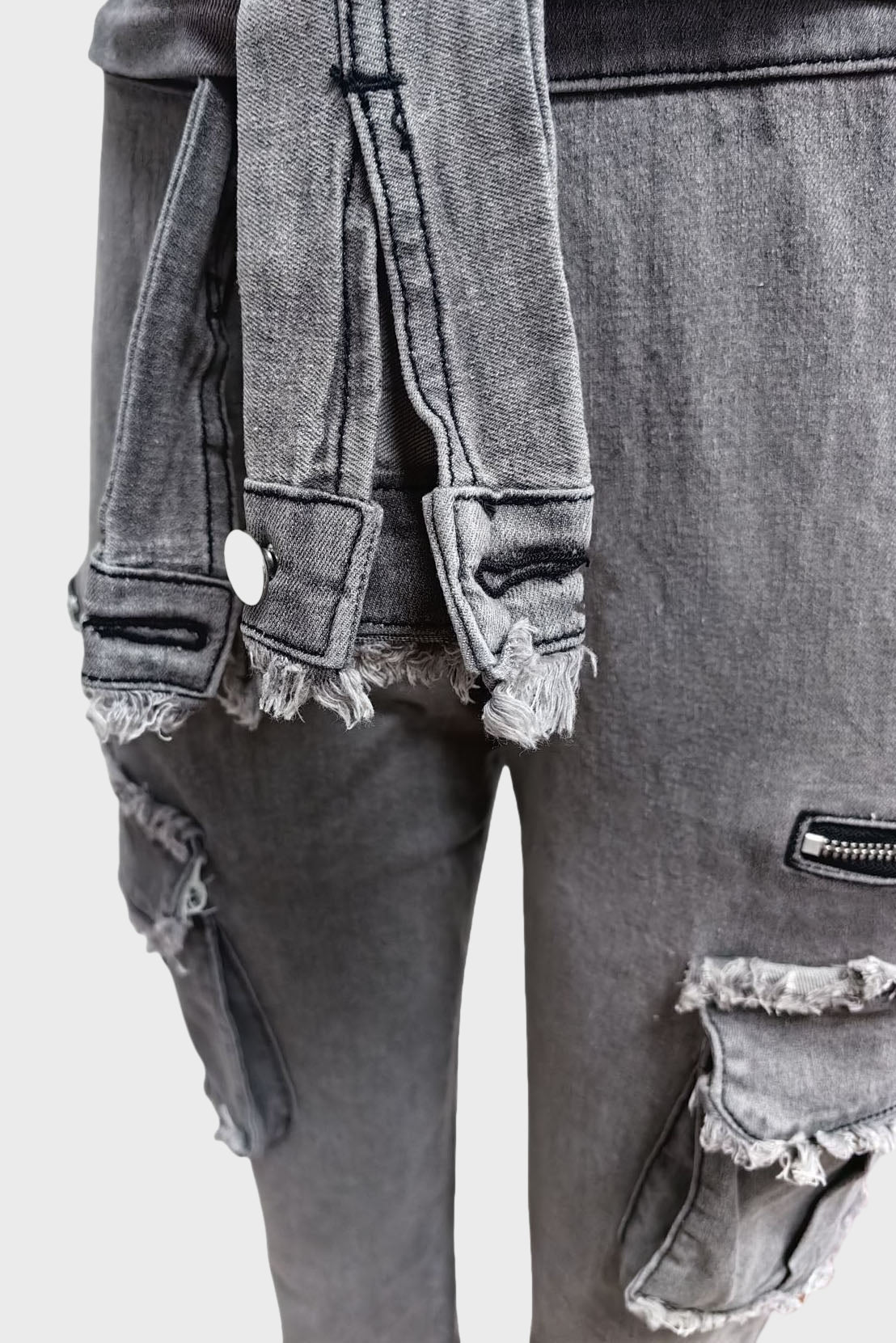 Multi Pocket Tie Up Denim Jumpsuits Lavish Daily