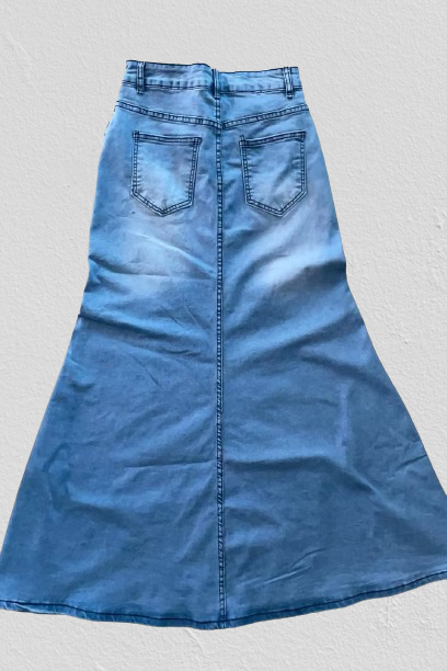 Denim Maxi Skirts Lavish Daily