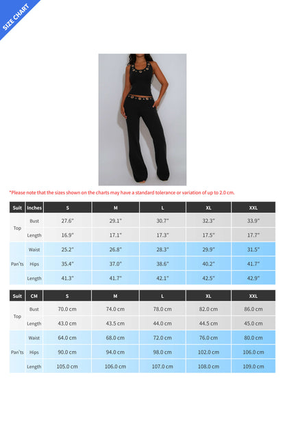 Grommet Halter Neck Two Piece Set Lavish Daily