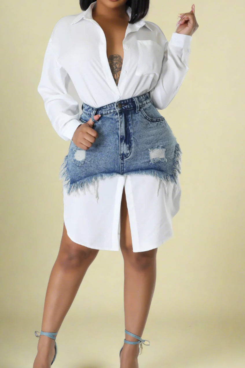 Denim Skirt Set Lavish Daily