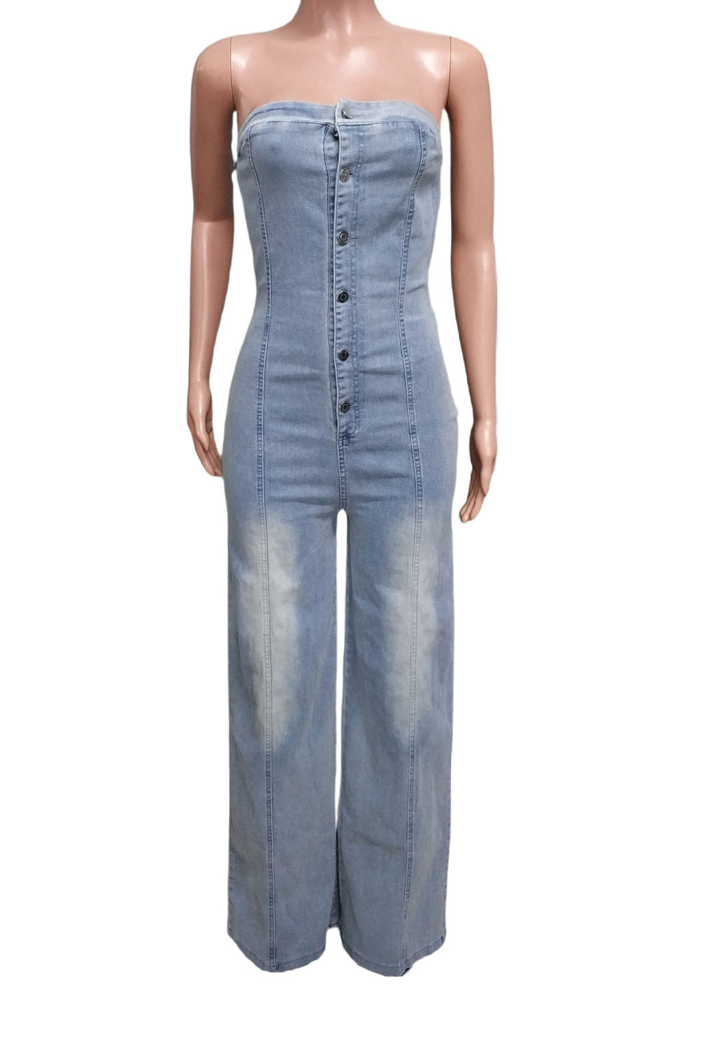 Wide Leg Denim Jumpsuit Lavish Daily