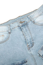 Street Style Utility Pocket Straight Jeans Lavish Daily