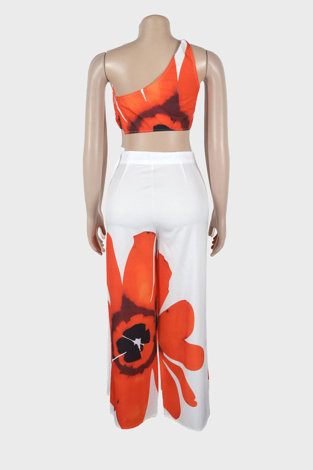 Printed One-Shoulder Top & Wide Leg Pants Set Lavish Daily