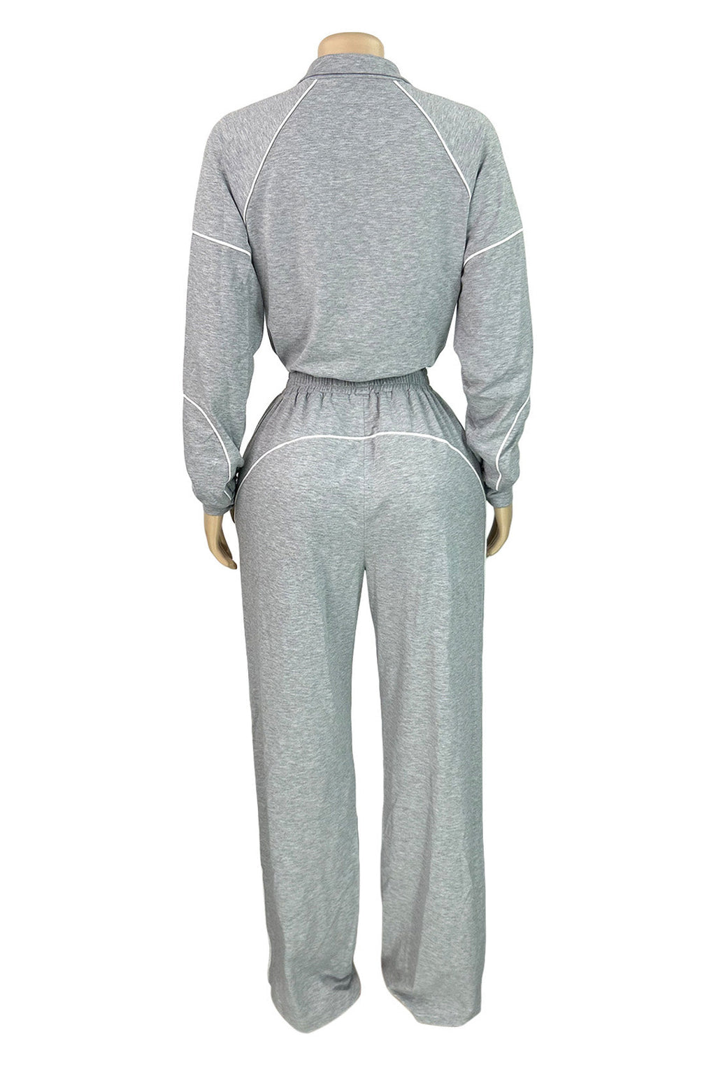 Half-Zip Sweatshirt & Wide Leg Pants Set Lavish Daily