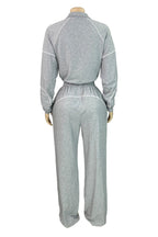 Half-Zip Sweatshirt & Wide Leg Pants Set Lavish Daily