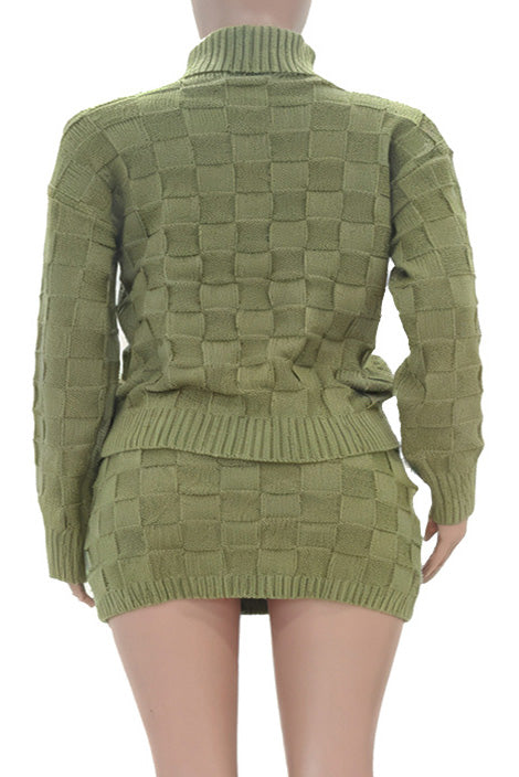 Turtleneck Cutout Sweater & Skirt Set Lavish Daily