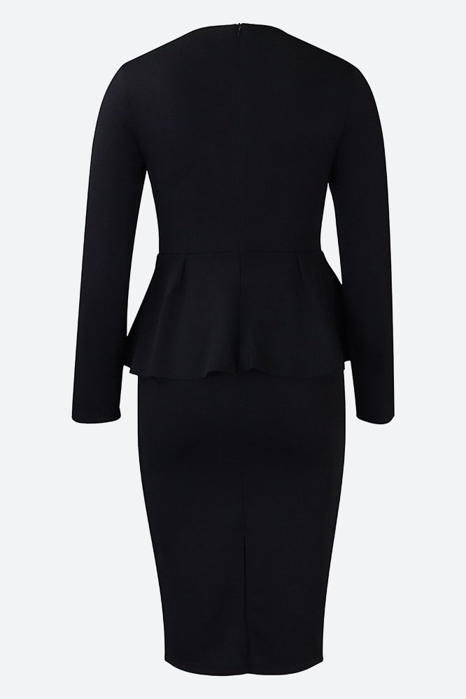 Structured Peplum Midi Dress Lavish Daily