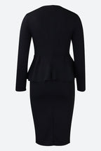 Structured Peplum Midi Dress Lavish Daily