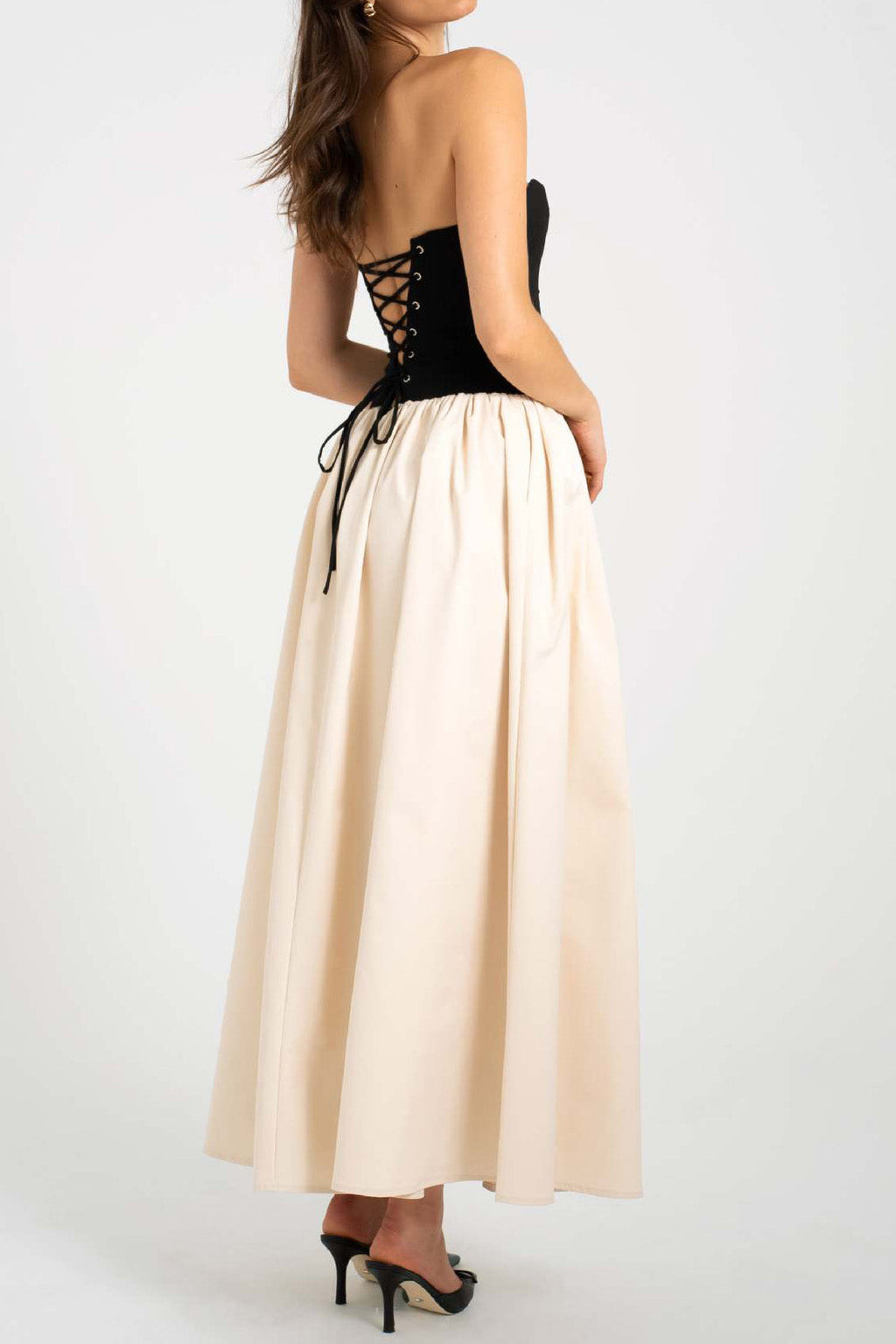 Colorblock Strapless Sleeveless Dress Lavish Daily