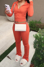 Sherpa Lined Foldover Waist Flare Pants Set Lavish Daily