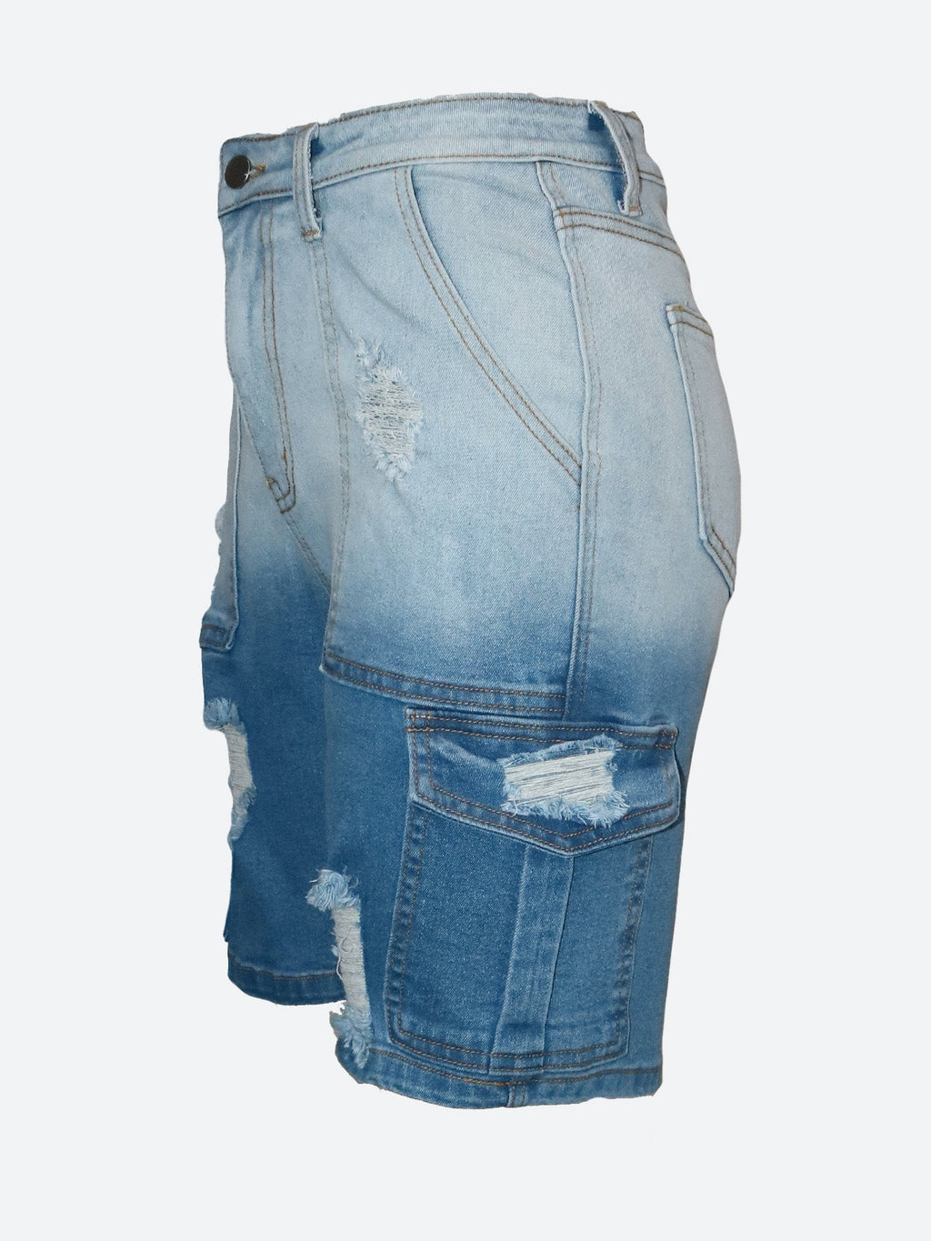 Color-Fade Ripped Jeans Shorts Lavish Daily