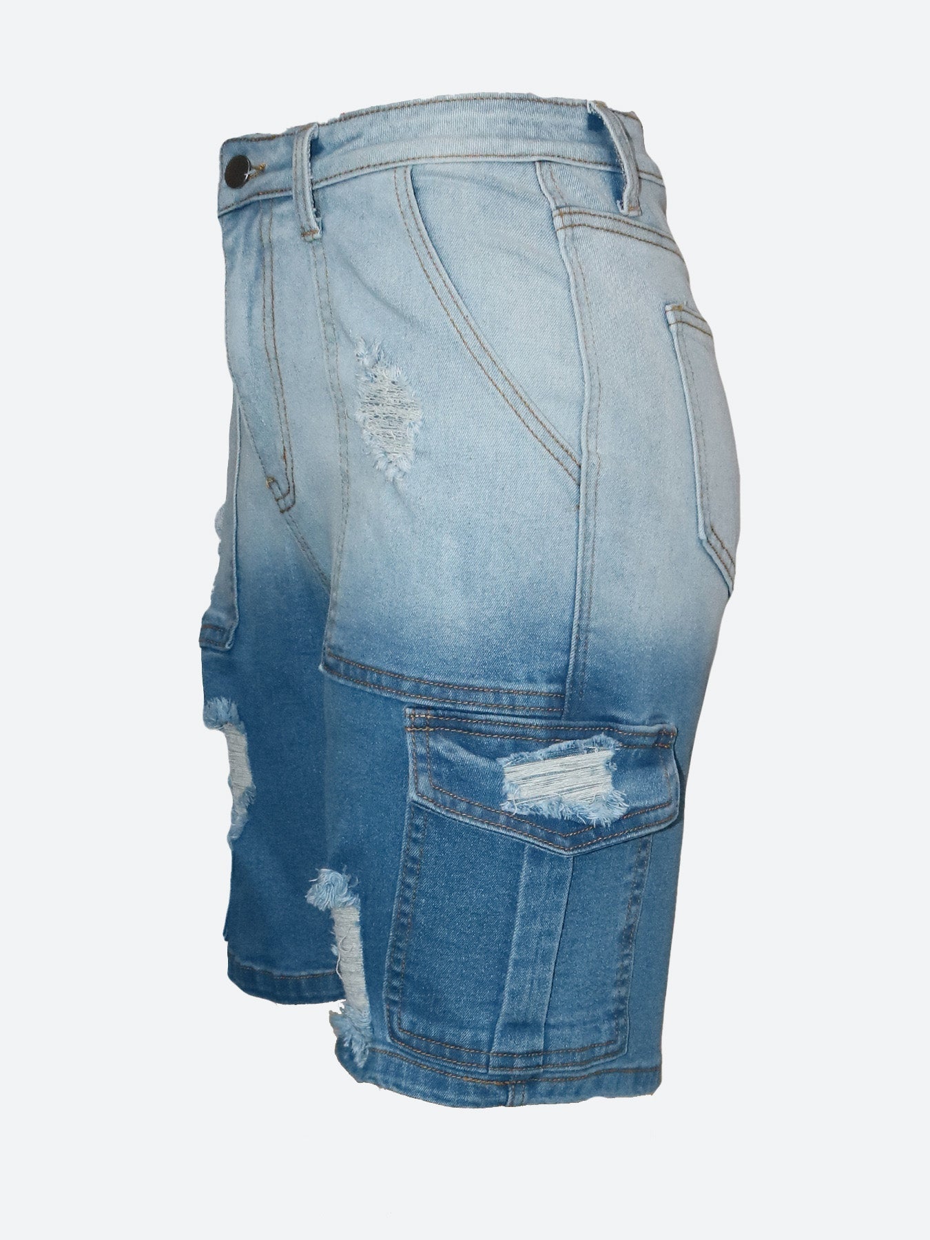 Color-Fade Ripped Jeans Shorts Lavish Daily