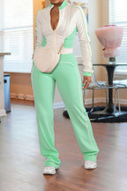 Zip-up Top & Pants Set Lavish Daily