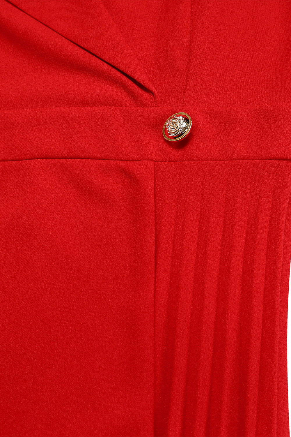 Pleated Blazer Collar Dress Lavish Daily