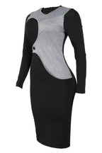 Color-Block Bodycon Dress - High Slit & Stretch Lavish Daily