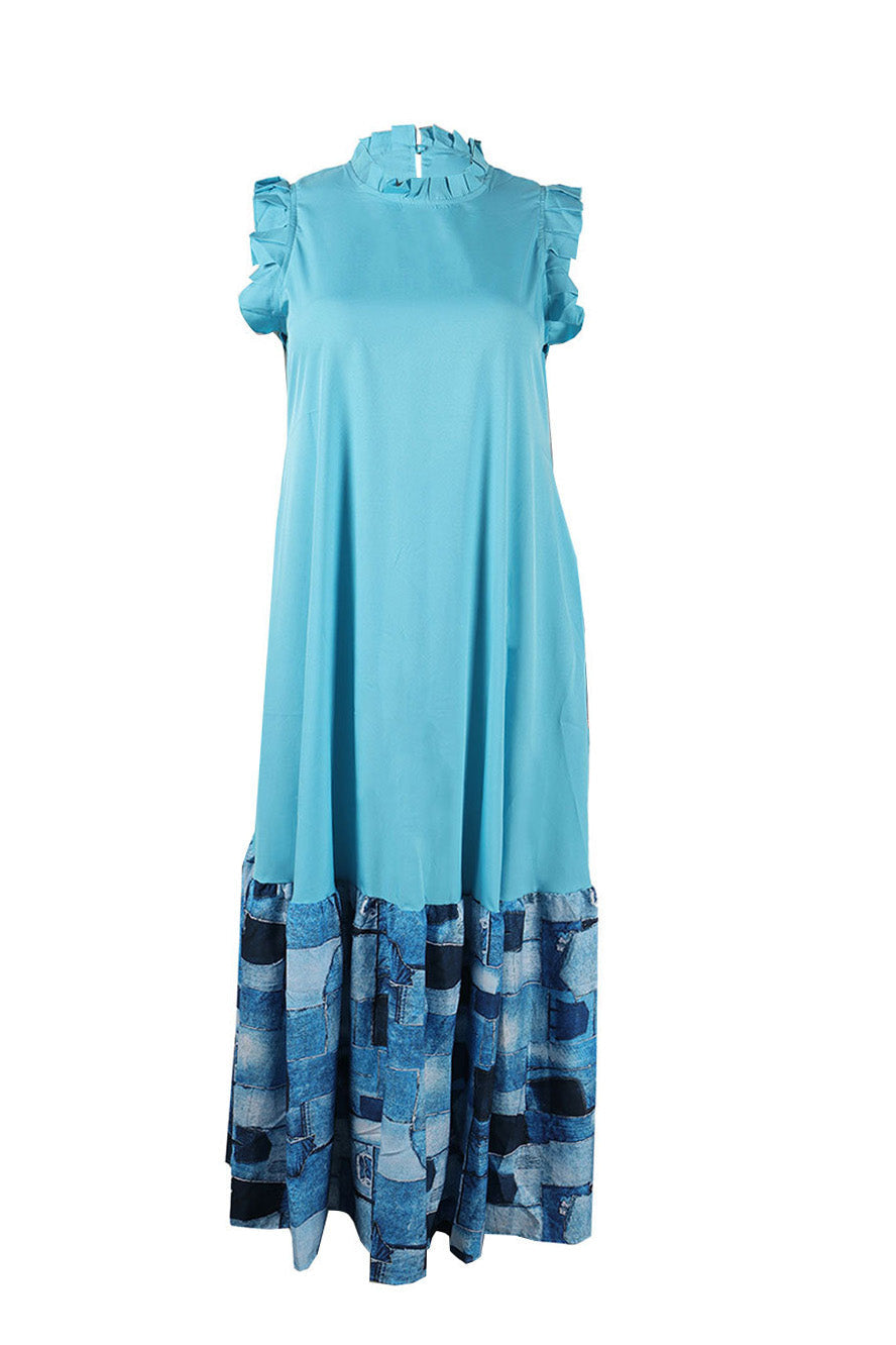 Maxi Dress With Ruffle Sleeve Lavish Daily