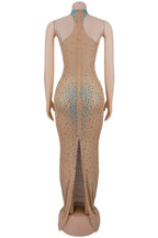 Sheer Mesh Rhinestone Slim Fit Dress LavishDaily