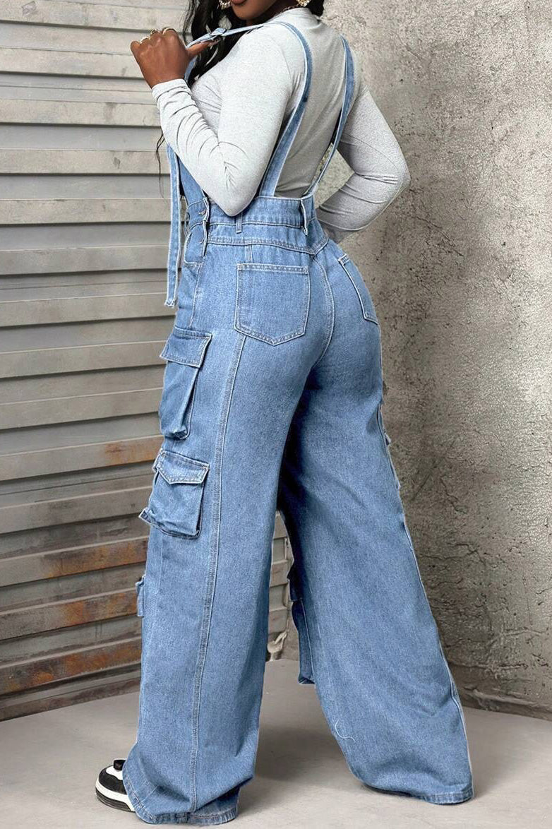 Sleeveless Vintage Loose Denim Jumpsuit LavishDaily