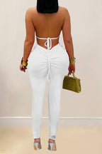 Casual Halter Backless Jumpsuit Lavish Daily