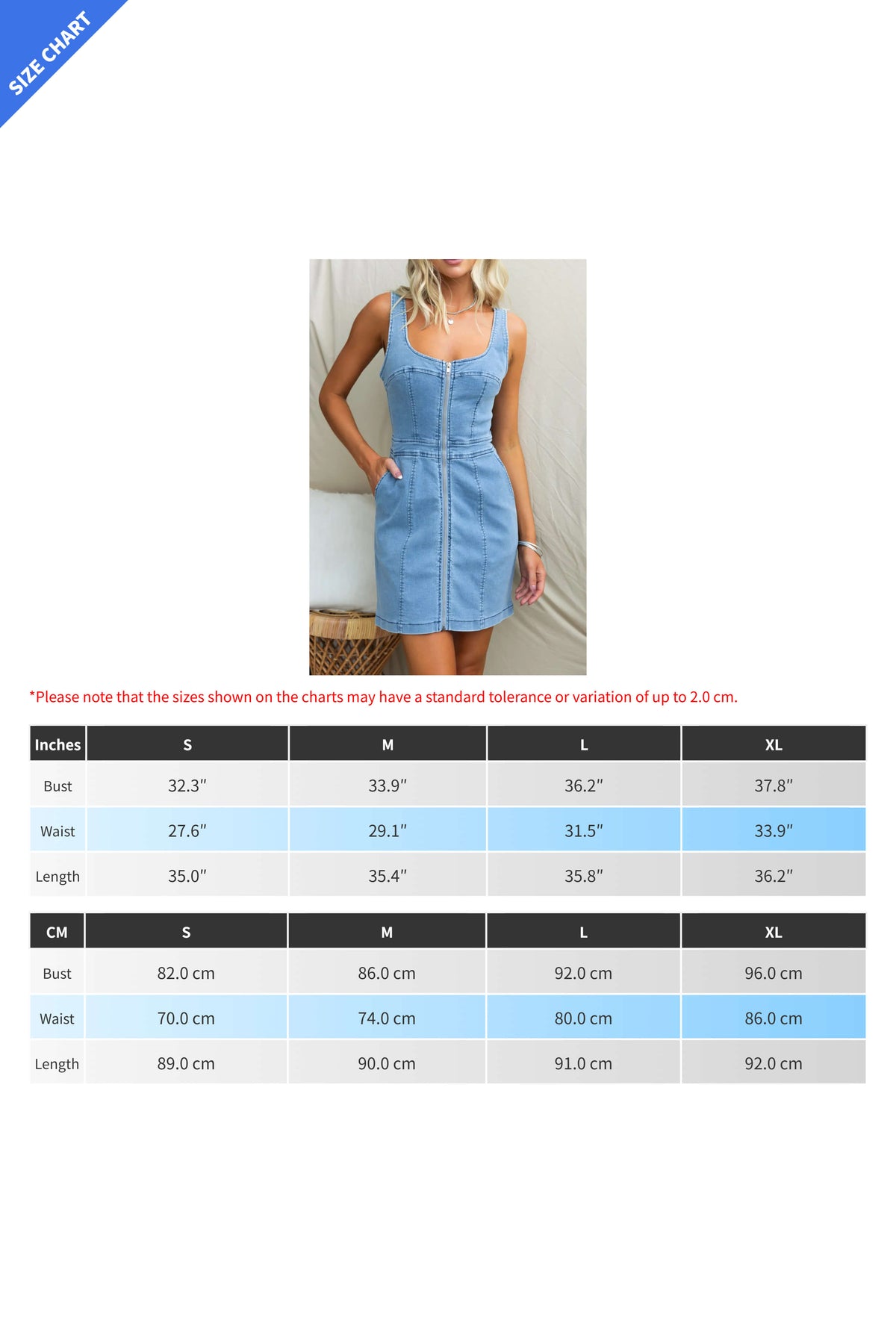 Zip Up Wide Strap Wash Denim Dress Lavish Daily