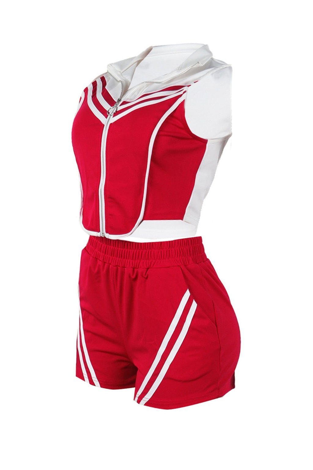 Colorblock Stripe Sleeveless Activewear Set Lavish Daily