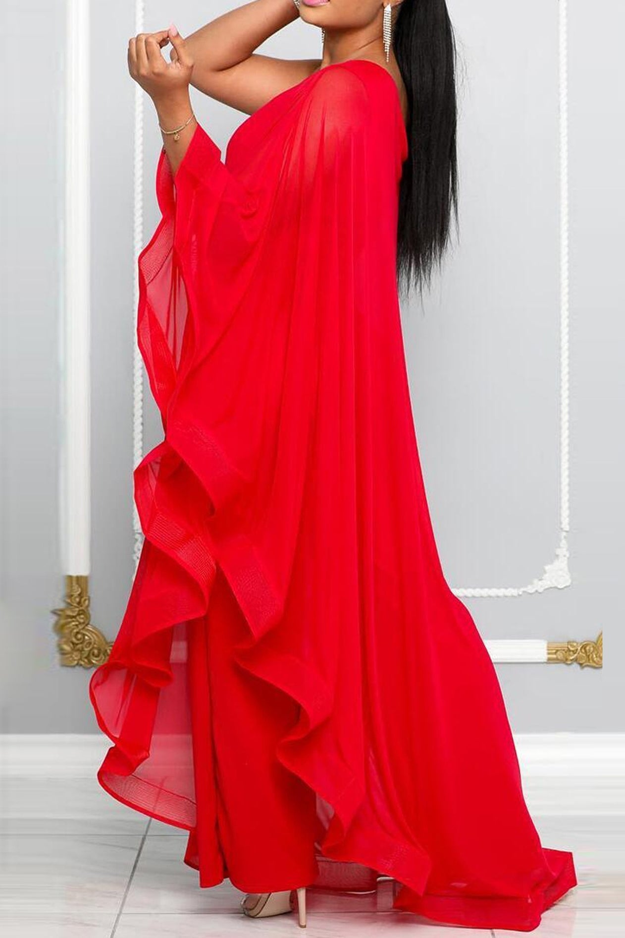 One Shoulder Batwing Jumpsuits Lavish Daily