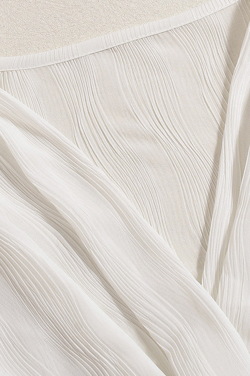 V-Neck Belted Long-Sleeve Shirt Lavish Daily