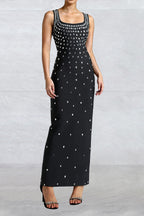 Fitted Dress With Crystal Embellishments LavishDaily