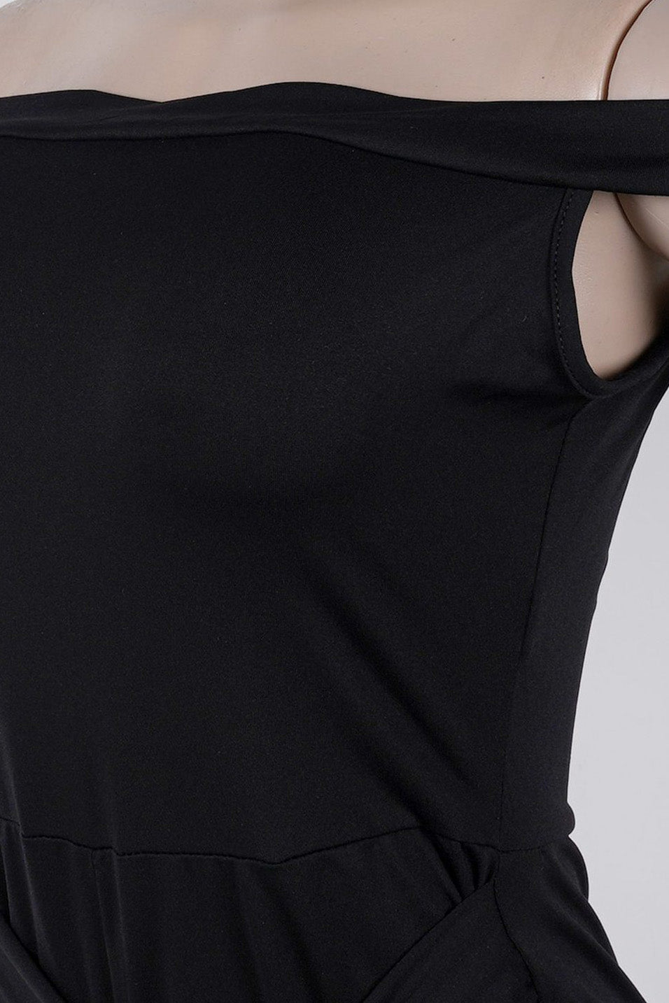 Stretch Off Shoulder Tie Detail Jumpsuit Lavish Daily