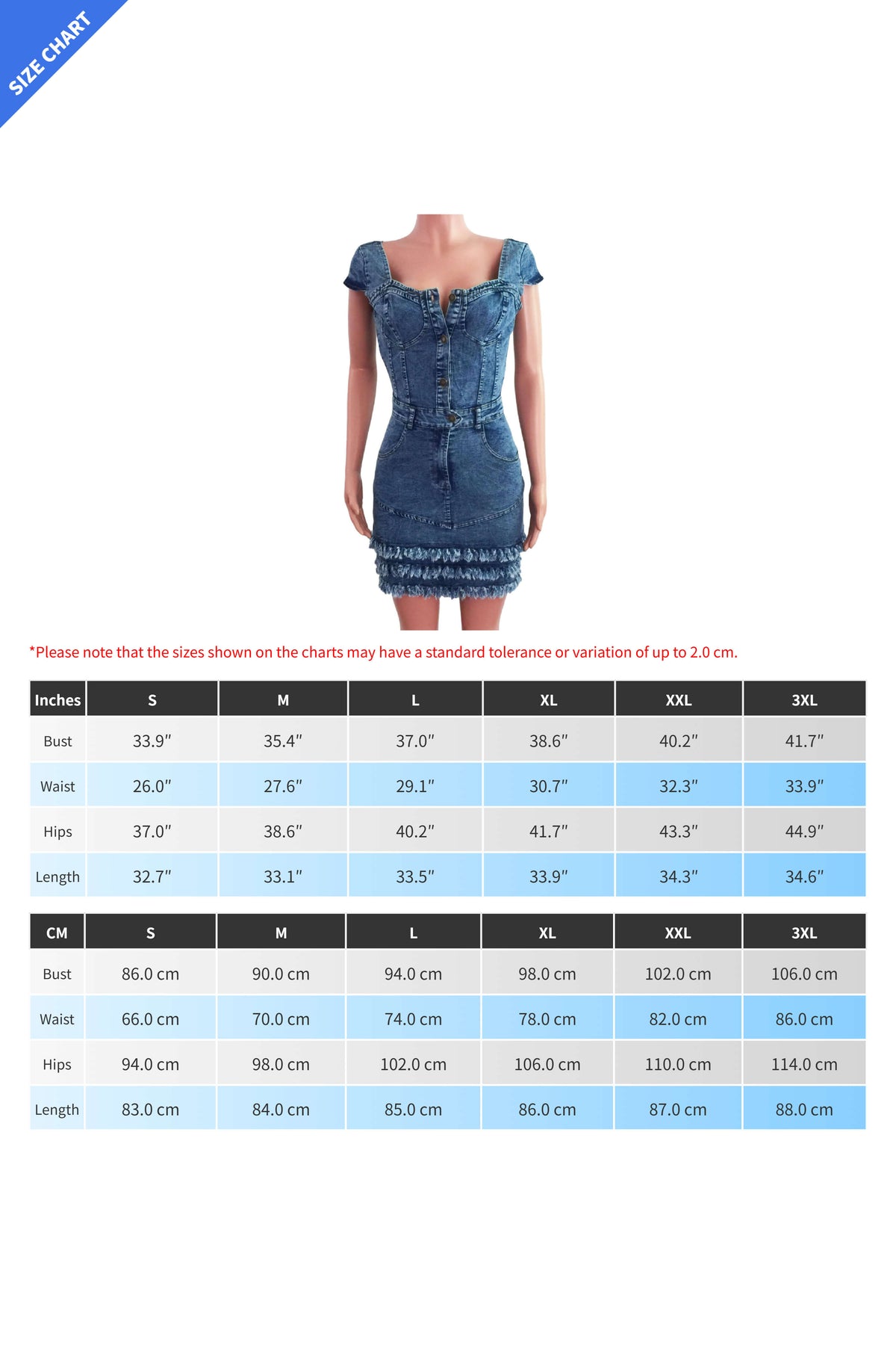 Ruffle Hem Bustier Denim Mini Dress Lavish Daily