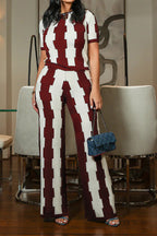 Slim Fit Wide-Leg Printed Set Lavish Daily