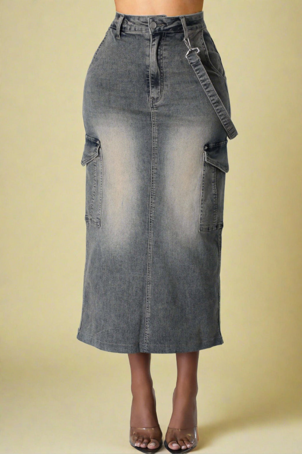 Pocket Maxi Denim Skirts Lavish Daily
