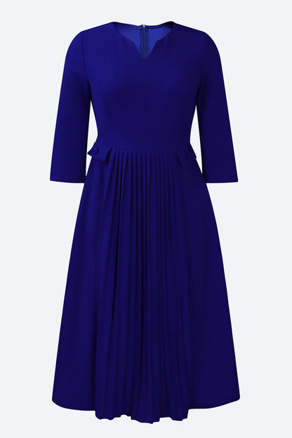 Elegant Solid Pleated Dress Lavish Daily