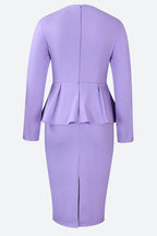 Structured Peplum Midi Dress Lavish Daily