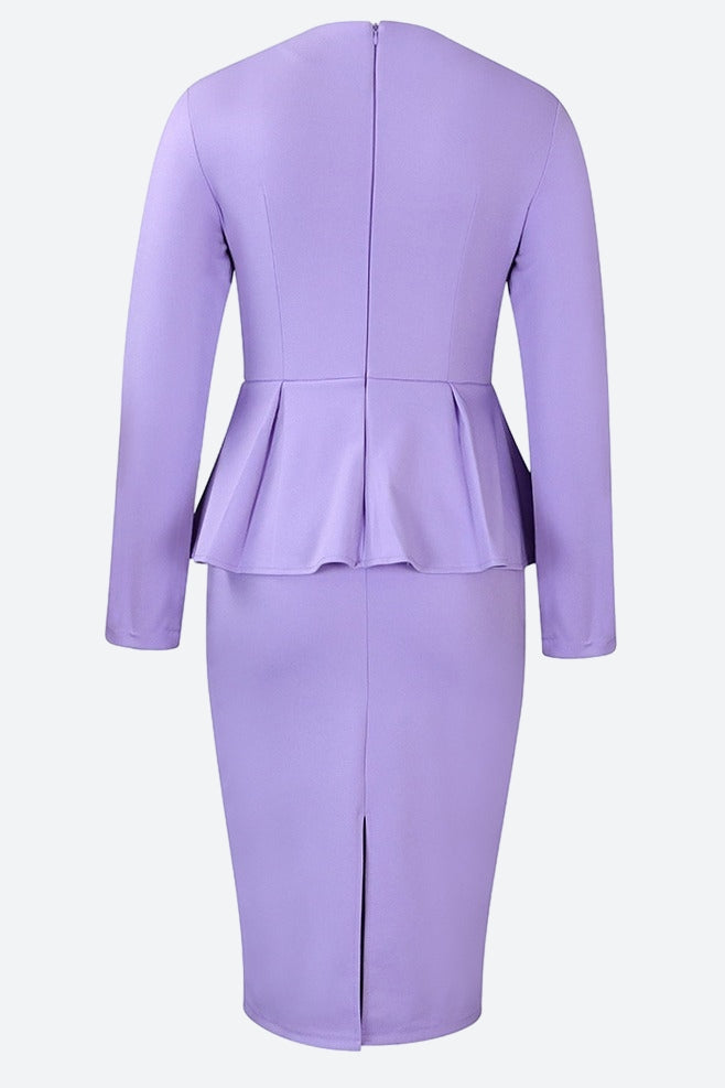 Structured Peplum Midi Dress Lavish Daily